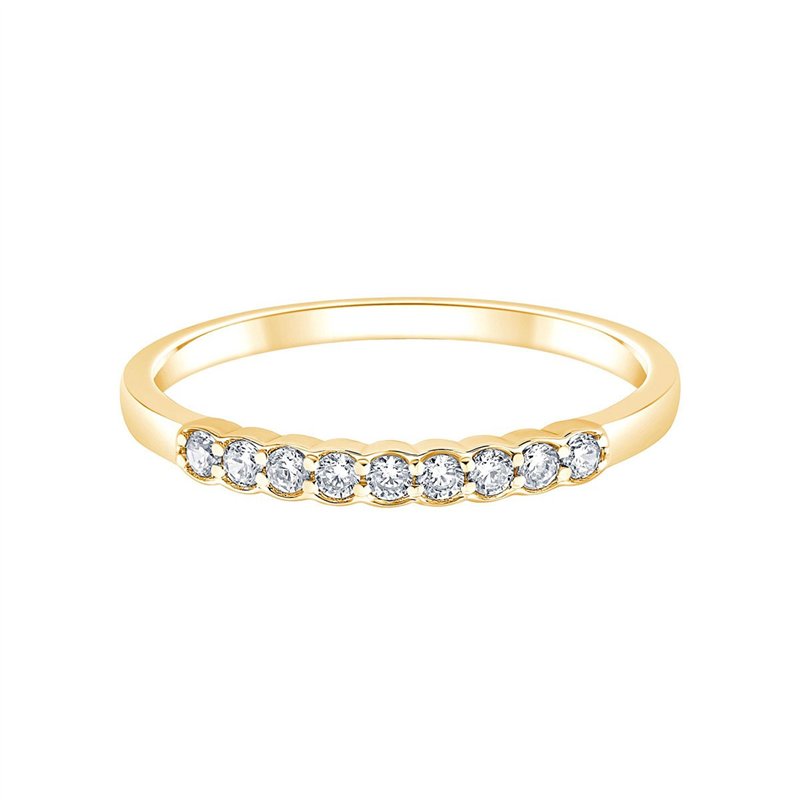 Demi Alliance serti clos diamant en or 18 carats