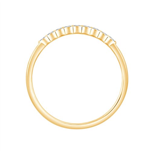 Demi Alliance serti clos diamant en or 18 carats