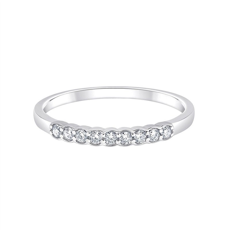 Demi Alliance serti clos diamant en or 18 carats