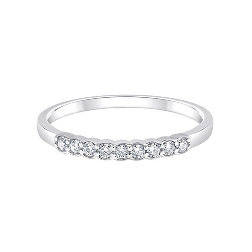 Demi Alliance serti clos diamant en or 18 carats