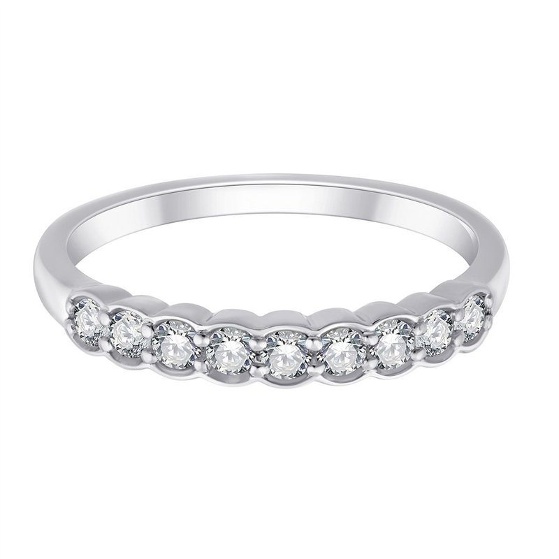 Demi Alliance serti clos diamant en or 18 carats