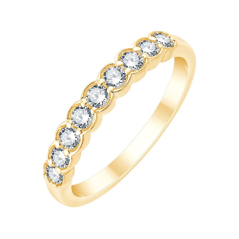 Demi Alliance diamant en or 18 carats
