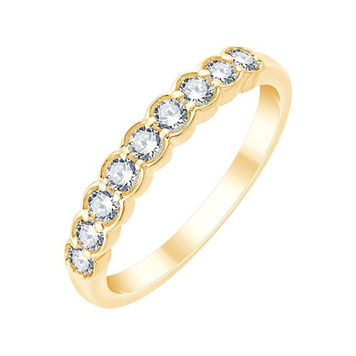 Demi Alliance diamant en or 18 carats
