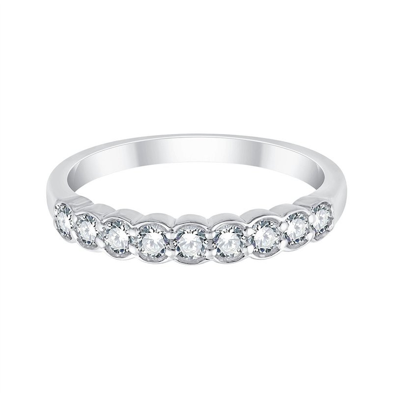 Demi Alliance diamant en or 18 carats