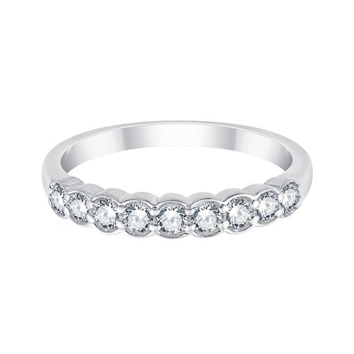 Demi Alliance diamant en or 18 carats