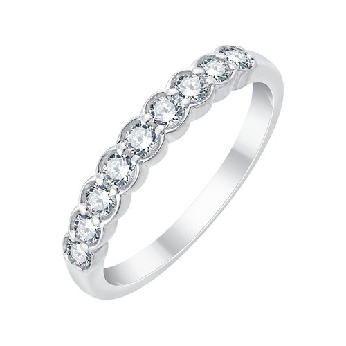 Demi Alliance diamant en or 18 carats