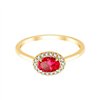 Bague serti clos rubis et diamant en or 18 carats