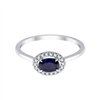 Bague serti clos saphir et diamant en or 18 carats