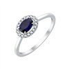 Bague serti clos saphir et diamant en or 18 carats