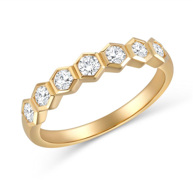 Demi Alliance diamant en or 18 carats