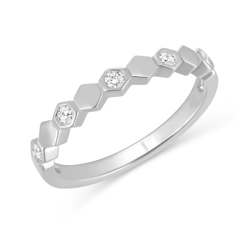 Demi Alliance diamant en or 18 carats