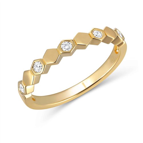 Demi Alliance diamant en or 18 carats
