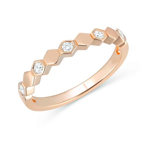Demi Alliance diamant en or 18 carats