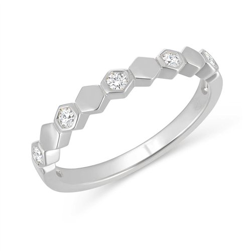 Demi Alliance diamant en or 18 carats