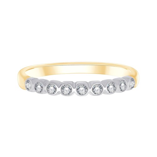 18-carat gold bezel-set diamond wedding ring