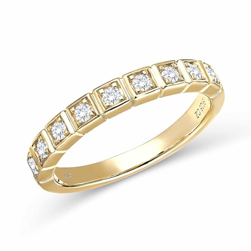 Bague serti clos diamant en or 18 carats