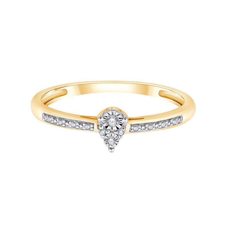 Solitaire accompagné diamant en or 18 carats