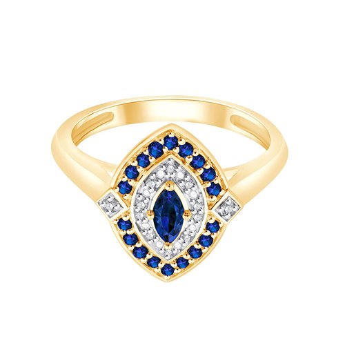 Bague saphir et diamant en or 18 carats