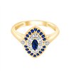Bague saphir et diamant en or 18 carats