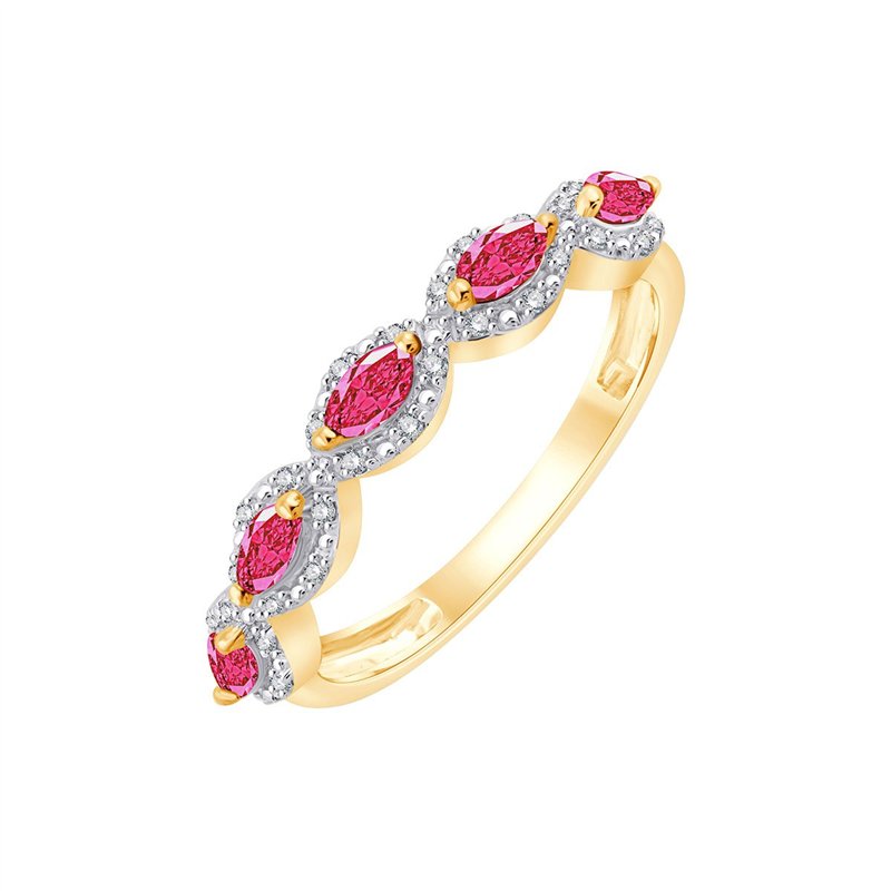 Bague rubis et diamant en or 18 carats