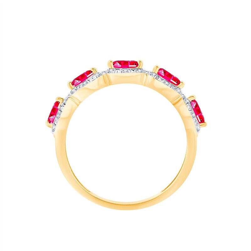 Bague rubis et diamant en or 18 carats
