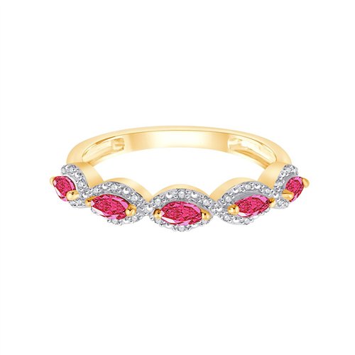Bague rubis et diamant en or 18 carats