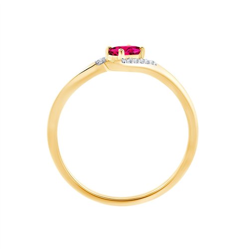 Bague rubis et diamant en or 18 carats