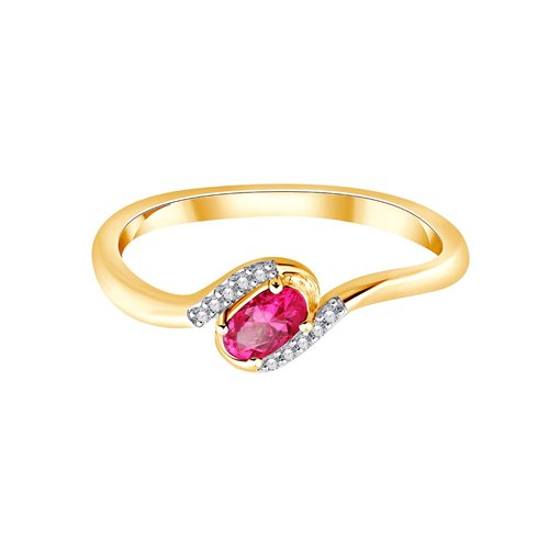 Bague rubis et diamant en or 18 carats