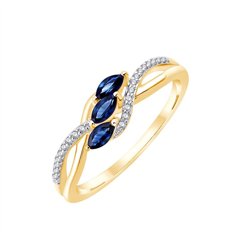 Bague toi et moi saphir et diamant en or 18 carats