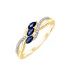 Bague toi et moi saphir et diamant en or 18 carats
