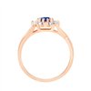 Solitaire entouré saphir et diamant en or 18 carats