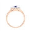 Solitaire entouré saphir et diamant en or 18 carats