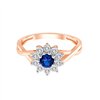 Solitaire entouré saphir et diamant en or 18 carats
