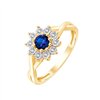 Solitaire entouré saphir et diamant en or 18 carats