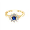 Solitaire entouré saphir et diamant en or 18 carats