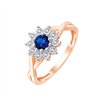 Solitaire entouré saphir et diamant en or 18 carats