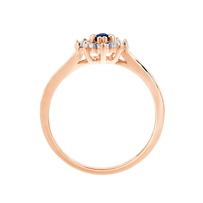 Solitaire accompagné saphir et diamant en or 18 carats