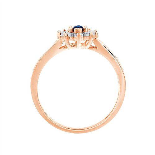 Solitaire accompagné saphir et diamant en or 18 carats