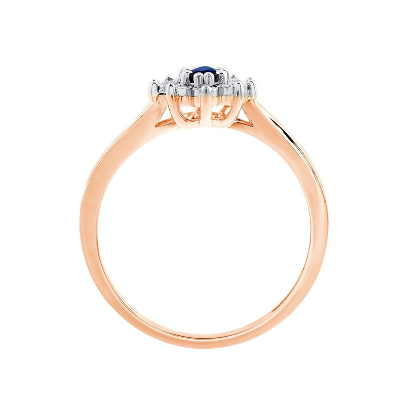 Solitaire accompagné saphir et diamant en or 18 carats