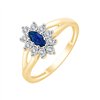 Solitaire accompagné saphir et diamant en or 18 carats