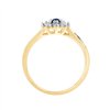 Solitaire accompagné saphir et diamant en or 18 carats
