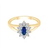 Solitaire accompagné saphir et diamant en or 18 carats