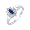 Solitaire accompagné saphir et diamant en or 18 carats