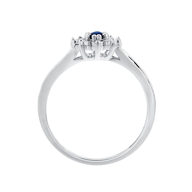 Solitaire accompagné saphir et diamant en or 18 carats