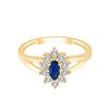 Solitaire accompagné saphir et diamant en or 18 carats