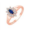 Solitaire accompagné saphir et diamant en or 18 carats
