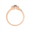 Solitaire accompagné saphir et diamant en or 18 carats