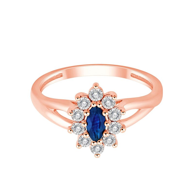 Solitaire accompagné saphir et diamant en or 18 carats
