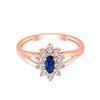 Solitaire accompagné saphir et diamant en or 18 carats