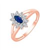 Solitaire accompagné saphir et diamant en or 18 carats